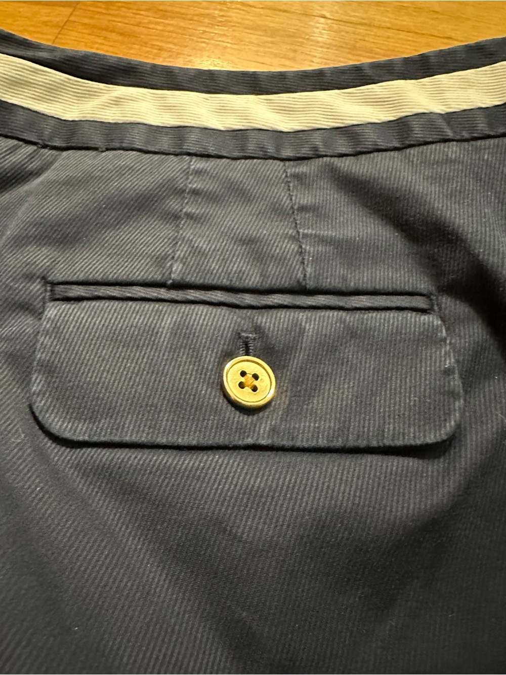 Talbots Navy Chinos with Contrast Waistband - Picture 7 of 10